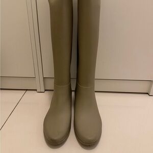 Loeffler Randall Grey Knee-High Rain Boots